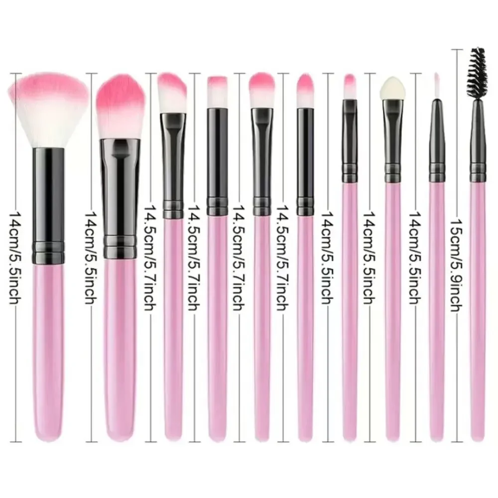 Makeup Brush Brushes Travel Set Pink 12 Pieces